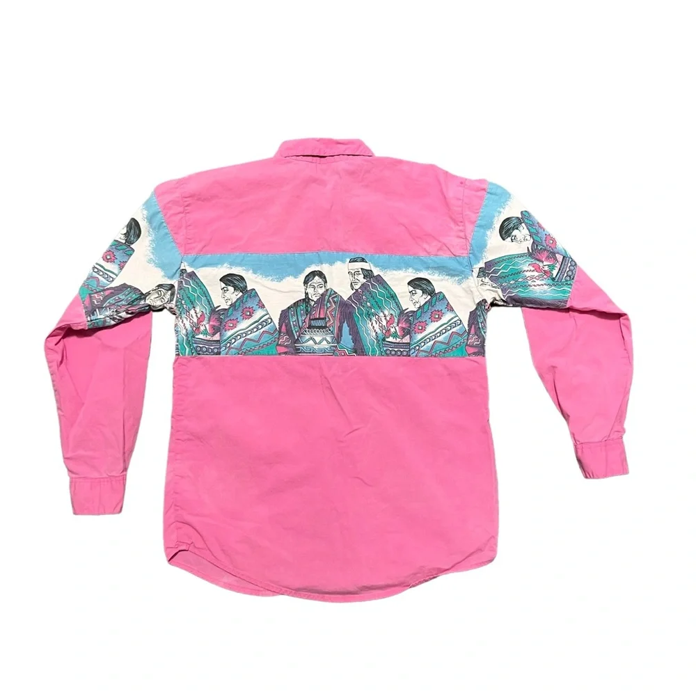 Vintage 90s Adobe Rose Native American Western Shirt - Picture 3 of 6